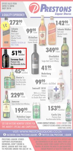 Prestons Liquor Stores : (24 Jul - 28 Jul 2014), page 1