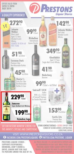 Prestons Liquor Stores : (24 Jul - 28 Jul 2014), page 1