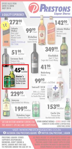 Prestons Liquor Stores : (24 Jul - 28 Jul 2014), page 1