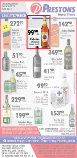 Prestons Liquor Stores : (24 Jul - 28 Jul 2014), page 1