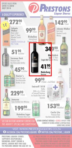 Prestons Liquor Stores : (24 Jul - 28 Jul 2014), page 1