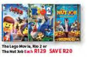The Lego Movie, Rio 2 Or The Nut Job-Each