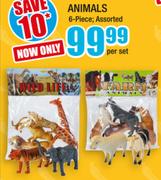 Animals 6 Piece Assorted-Per Set