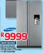 Samsung 650L Metallic Side By Side Fridge