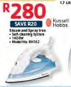 Russell Hobbs 1400W Steam And Spray Iron RH102