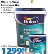 Dulux 20Ltr Wash'n Wear Luxurious Silk-Each