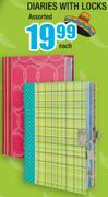 Diaries With Locks Assorted-Each