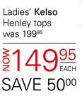 Kelso Ladies Henley Tops 
