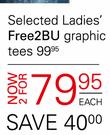 Free2Bu Ladies Graphic Tees-2's