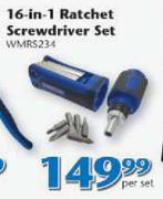 Worksman 16-In-1 Ratchet Screwdriver Set WMRS234