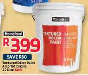 Homefront Textured Decor Paint Assorted Colours-20L Each