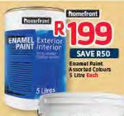 Homefront Enamel Paint Assorted Colours-5L Each