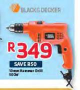Black Decker 13mm Hammer Drill-500W