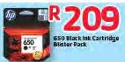 650 Black Ink Cartridge Blister Pack