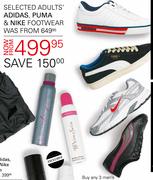 Adults' Adidas, Puma & Nike Footwear