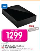 Seagate 3.5" 2TB Backup plus Hard Drive+16GB Flash Drive-Per Bundle