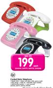 QT Corded Retro Telephone 6206-Each