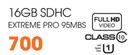 Sandisk 16GB SDHC Extreme Pro 95MBS