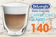 Delonghi Better Everyday Cappuccino Glasses-2 Per Pack
