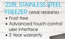 Whirlpool 228L Stainless Steel Freezer(WME1893NFIX)-Each