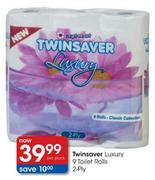 Twinsaver Luxury 9 Toilet Rolls 2-Ply-per pack
