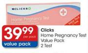 Clicks Home Pregnancy Test Value Pack-2 Test per pack