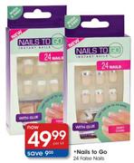 Nails To Go 24 False Nails-Per Kit