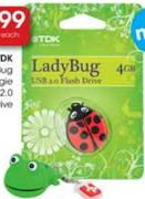 TDK Lady Bug or Froggle 4GB USB 2.0 Flash Drive