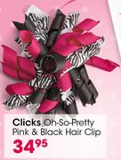 Clicks Oh-So-Pretty Pink & Black Hair Clip