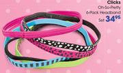 Clicks Oh-So-Pretty 6 Pack Headband Set