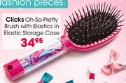 Clicks Oh-So-Pretty Brush With Elastics In Elastic Storage Case-Each 