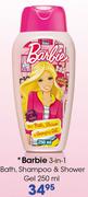 Barbie 3-In-1 Bath,Shampoo & Shower Gel-250Ml