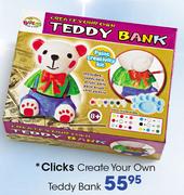 Clicks Create Your Own Teddy Bank-Each