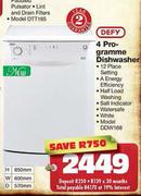 Defy 4-Programme Dishwasher(DDW168)