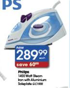 Philips 1400 Watt Steam Iron With Aluminium Soleplate-Each