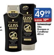Schwarzkopf Gliss Shampoo Or Conditioner-400ml Each