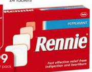 Rennie Papermint Aniseed Or Spearmint 48 Tablets