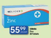 Clicks Zinc-60 Tablets-Per Pack