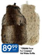 Clicks Faux Fur Covered Hot Water Bottle-Each