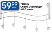 Clicks Chrome Door Hanger With 3 Hooks-Each
