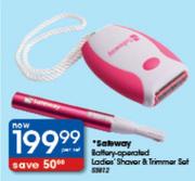 Safeway Battery-Operated Ladies' Shaver & Trimmer Set-Per Set