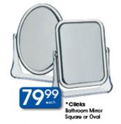 Clicks Bathroom Mirror Square Or Oval-Each