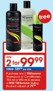 Tresemme Shampoo Or Conditioners-2x750ml Or 900ml
