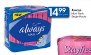 Always Maxi Pads Single Packs-Per Pack