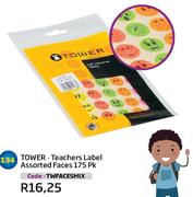 Tower-Teachers Label Assorted Faces 175PK (TWFACESMIX)