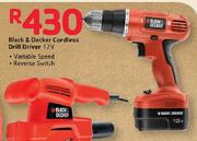 Black & Decker Cordless Drill Driver-12V