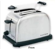 Platinum Stainless Steel 4 - Slice Toaster With Bread Tray