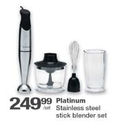 Platinum Stainless Steel Stick Blender Set