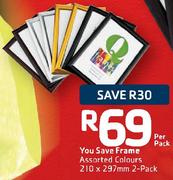 You Save Frame Assorted Colours-210x297mm 2 Pack