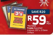 You Save Frame Assorted Colours-297x210mm 3 Pack